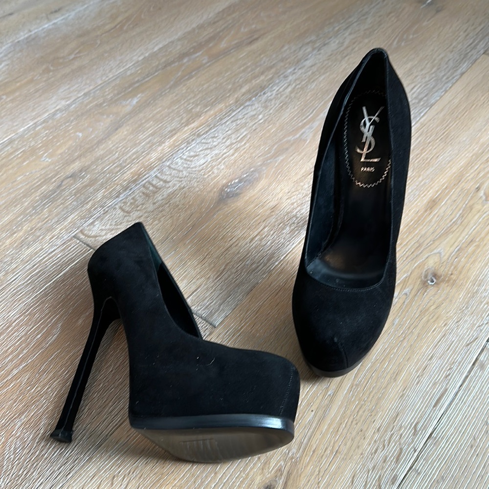 EUC YSL platform heels- black suede- size 38 - Picture 5 of 17